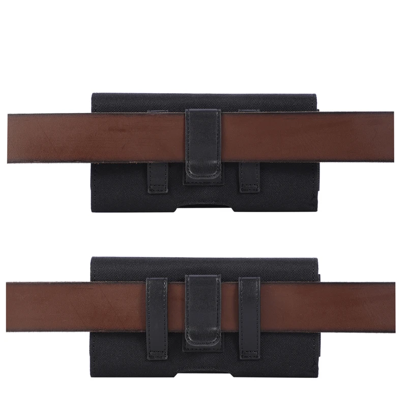 Color: Blue - Universal Casual Phone Pouch Waist Bag For iPhone Samsung Google Smart Phone Case Belt Clip Holster Oxford Cloth Bag Flip Cover