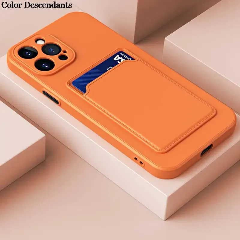 Color: Clear, Material: PP - Card Holder Wallet Case For Samsung Galaxy A32 A53 A33 A13 A52 5G Case on A72 A22 A12 A51 A71 Shockproof Liquid Silicone Cover