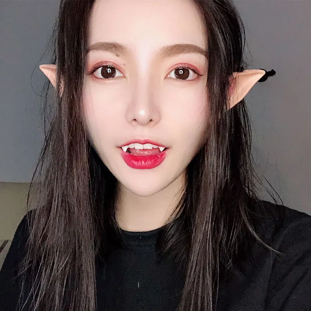 Color: light green - 1Pairs Cosplay Latex Fairy Angel Elf Ears Halloween Masquerade Party Costumes Halloween Party Decoration Supplies Photo Props