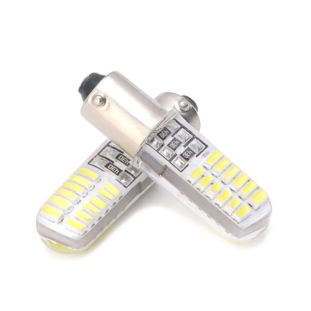 1PCS BA9S/T4W LED Silica Gel Bulb with 24SMD Wedge Marker Car Dome License Plate Light White 12V Drop Shipping Supported