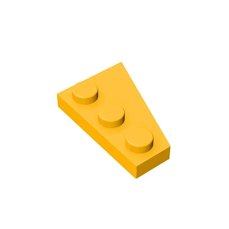 Color: GRAY - Gobricks GDS-546 Wedge, Plate 3 x 2 Left compatible with lego 43723 pieces of children's DIY Assemble Building Blocks
