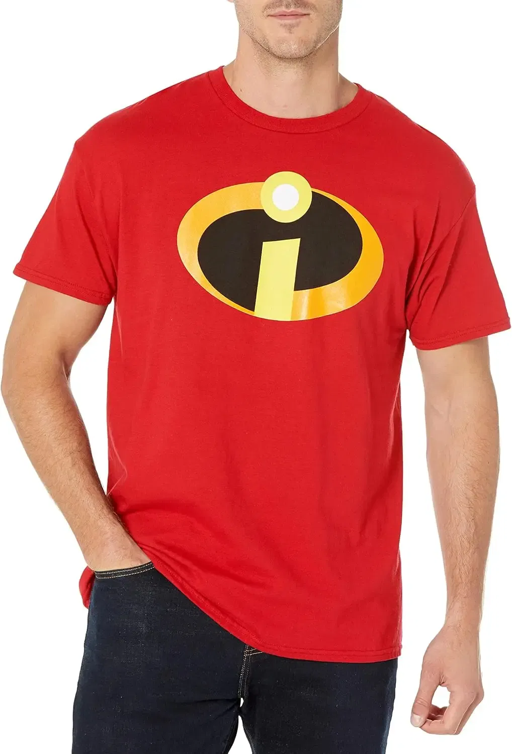 Color: Red, Size: XXL - Disney Pixar The Incredibles Logo Symbol Costume T-Shirt