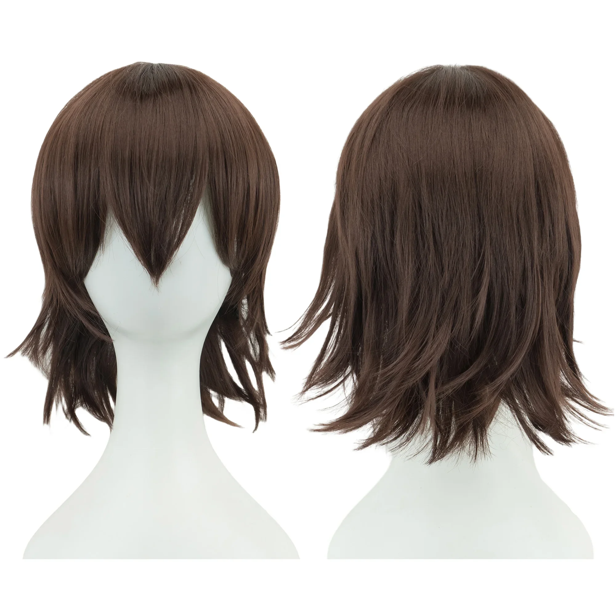 Color: Yellow, Stretched Length: 12INCHES - Synthetic Unisex 12 Inches Short Cosplay Hair Party BOB Wigs with Bangs Pink Blonde Orange Halloween Costume Lolita Wig