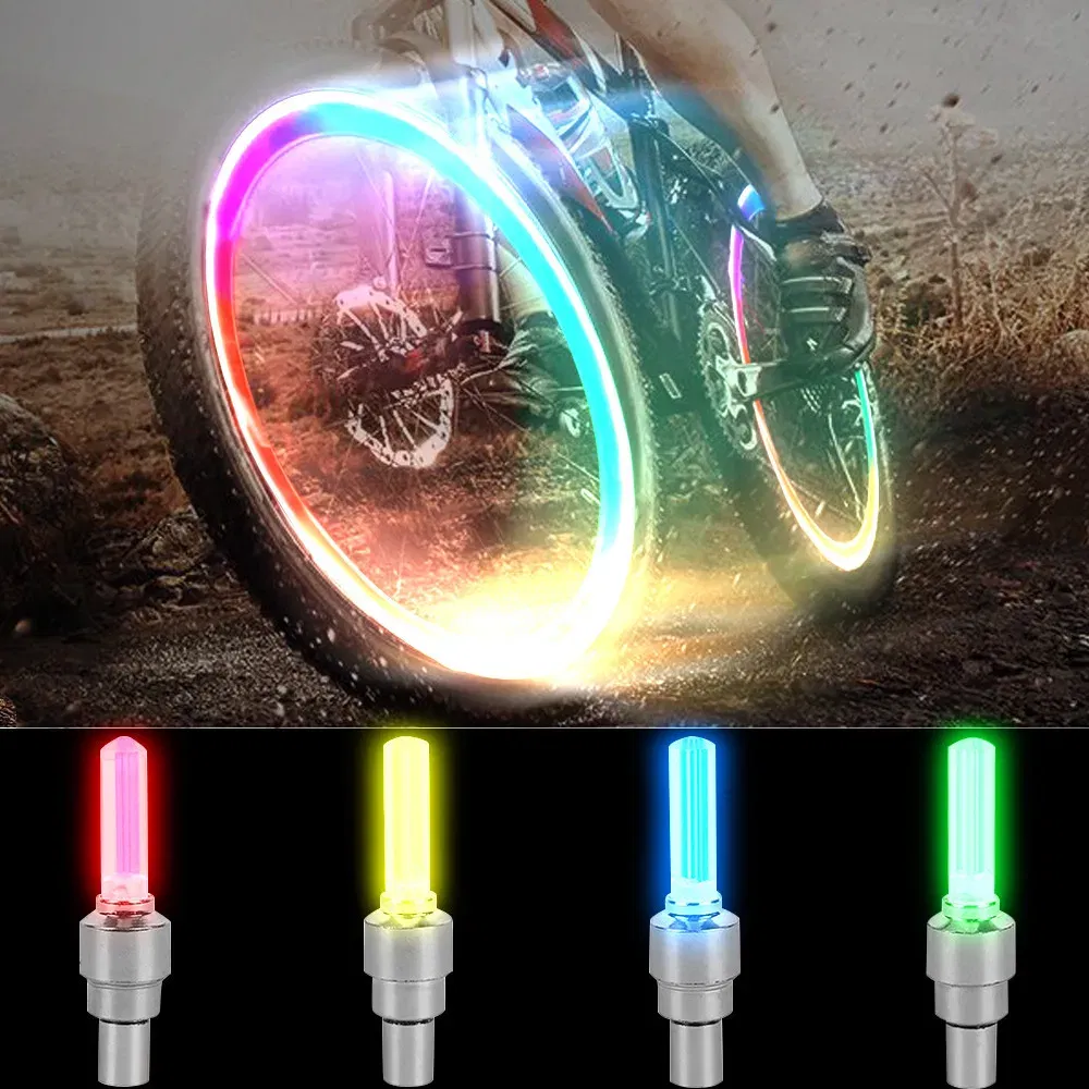 Color: Yellow, Ships From: CHINA - Bike Valve Caps Lamp Neon Spoke Light Bike Cool LED Flash For Road Bicycle MTB Motorcycle Car Tire Nozzle Cycling Accessories