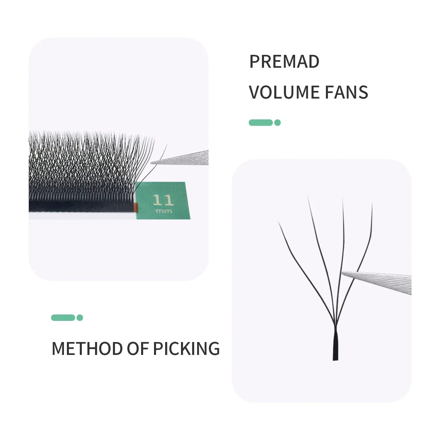 Color: Brushed Chrome, Curl: C, Thickness: 0.07mm, Length: 10mm - GLAMLASH 4D - W Shaped Eyelash Extension Automatic Flowering W Fake Lashes 0.07mm C/D/L/LU Curl Individual