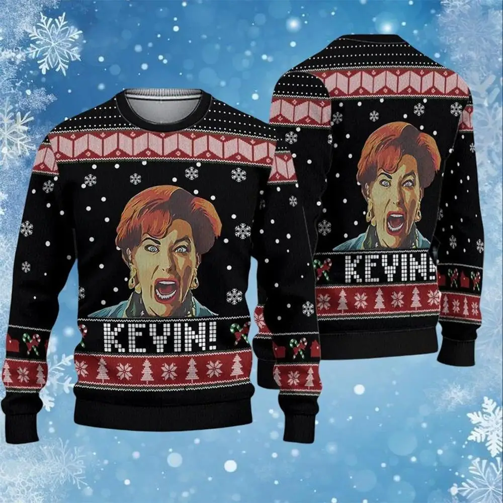 Color: Blue, Size: S - New Style Sweatshirt For Spending Christmas Alone At Home Ugly Christmas Pullover 2026 Fashionable Casual Couple Sweatshirts