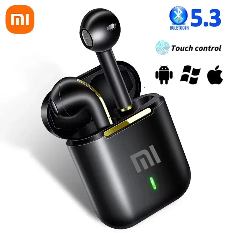 Color: Blue - Xiaomi J18 Wireless Bluetooth Headphones in-ear HiFI Stereo with Mic Bluetooth Touch Waterproof Noise Cancelling Multi-Earphones