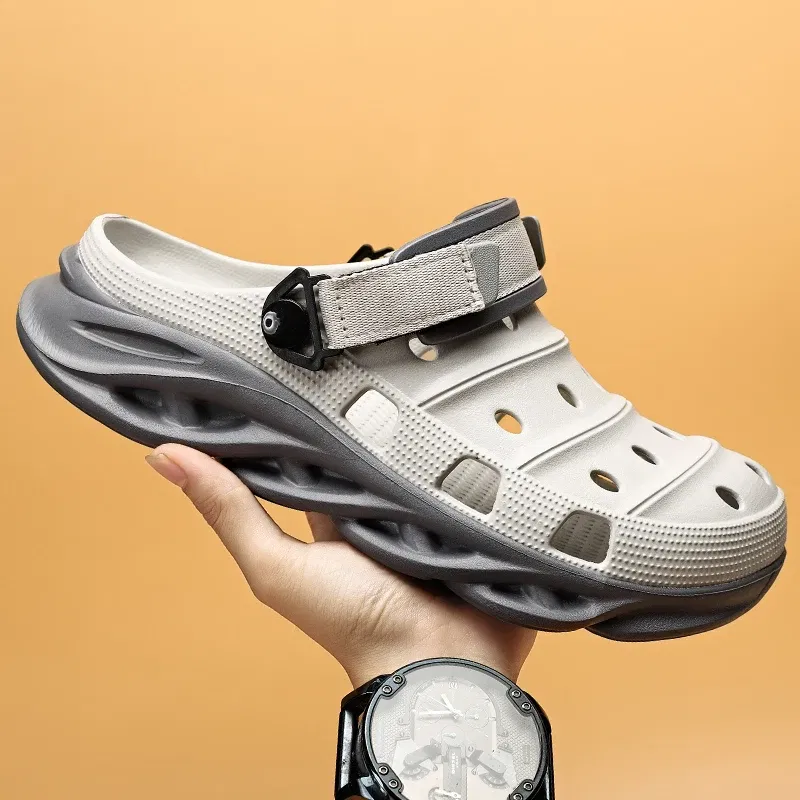 Color: Clear, Shoe Size: 40 - Fashion Garden Shoes Men's Clogs Slippers Sandal Flat Camouflage Sandals Male Sneakers Outdoor Flip Flops Home Clogs