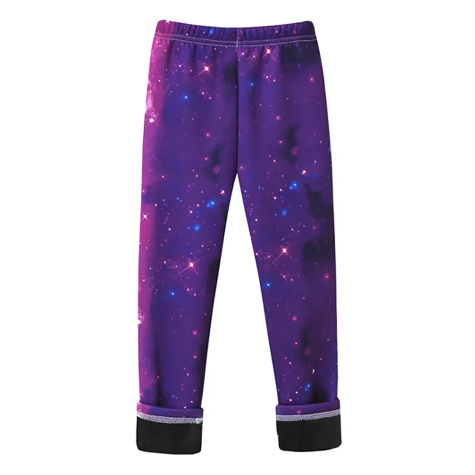 Color: Neon, Size: 86 - Girls Warm Plush Long Pants for Autumn Spring Cartoon Butterfly Striped Soft Cozy Leggings Fleece-Lined Bottoms Kids Casual Wear
