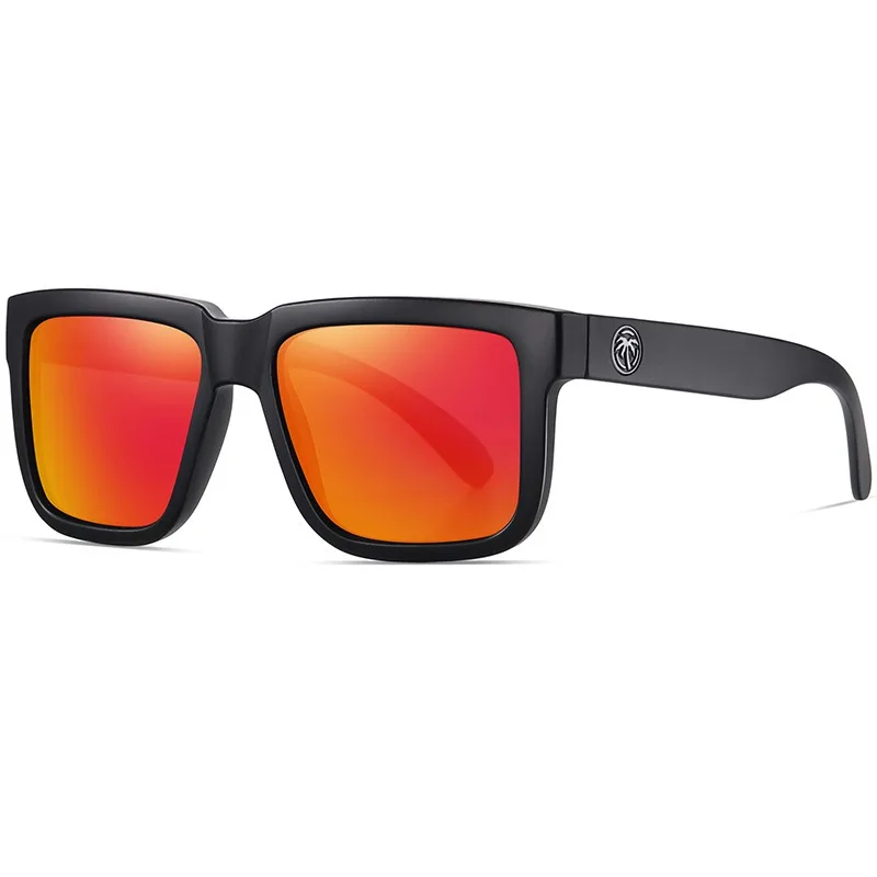 Lenses Color: PURPLE - NEW High quality luxury Heat Wave brand Polarized sunglasses square Conjoined lens Women men sun glasses UV400HW02