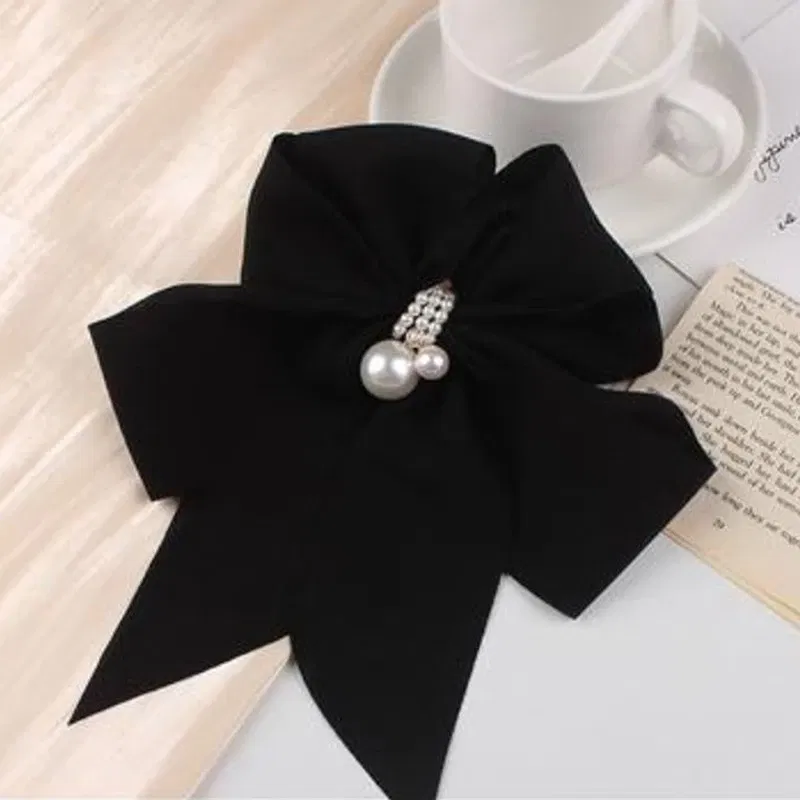 Color: black - Women Girls Wild Big Large Hair Band Trendy Hairpin Casual Hair Clip Cute Ribbon Bow Ladies accessories Big Bow Barrette