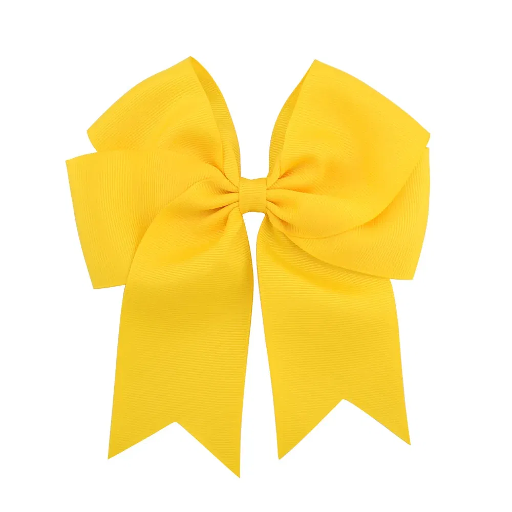 Color: Pink - 6 Inches Colorful Elegant Hair Bows With Clip Kids Girls Grosgrain Ribbon Hair Clip Hairgrips Headwear Baby Hair Accessories