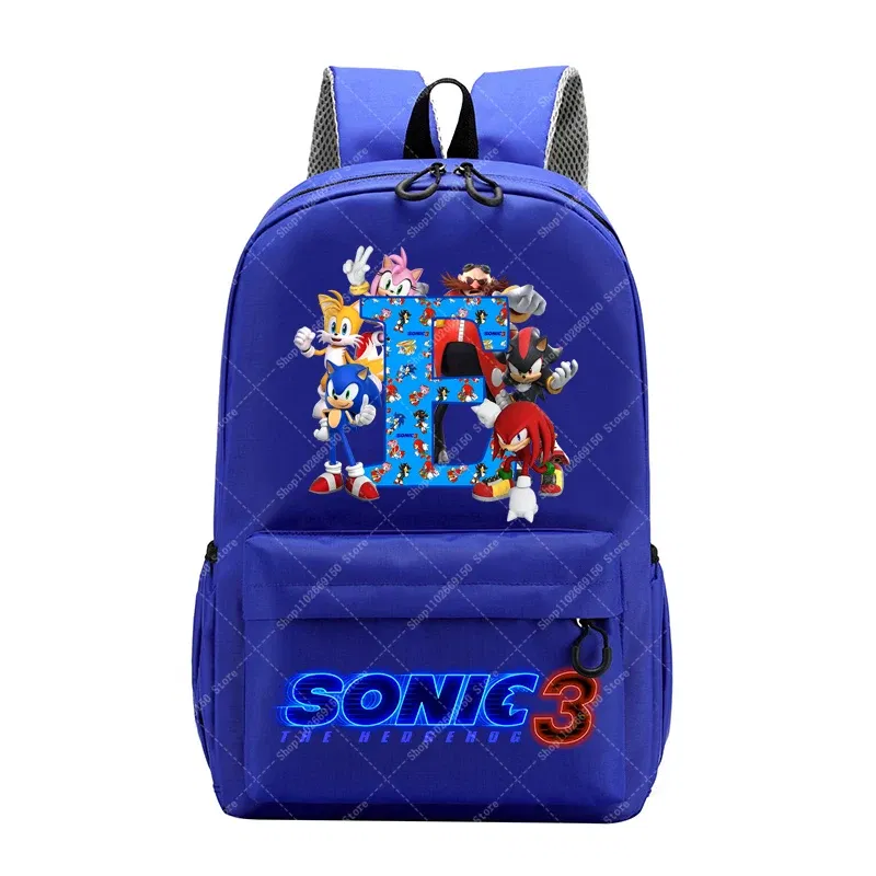 Color: Khaki, Size: 40cm - Sonics Children Cartoon Schoolbag Kids Anime Cute Backpack Boy Fashion Knapsack Student Casual Shoulders Book Bag Xmas Gift 2025