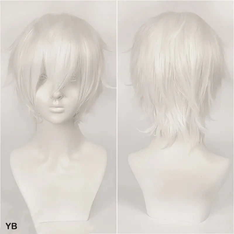 Color: Orange, Stretched Length: 12inches - Unisex Short Bob Cosplay Wig with Bangs | Blonde Purple Gray Color | Halloween Party Lolita Costume Wig