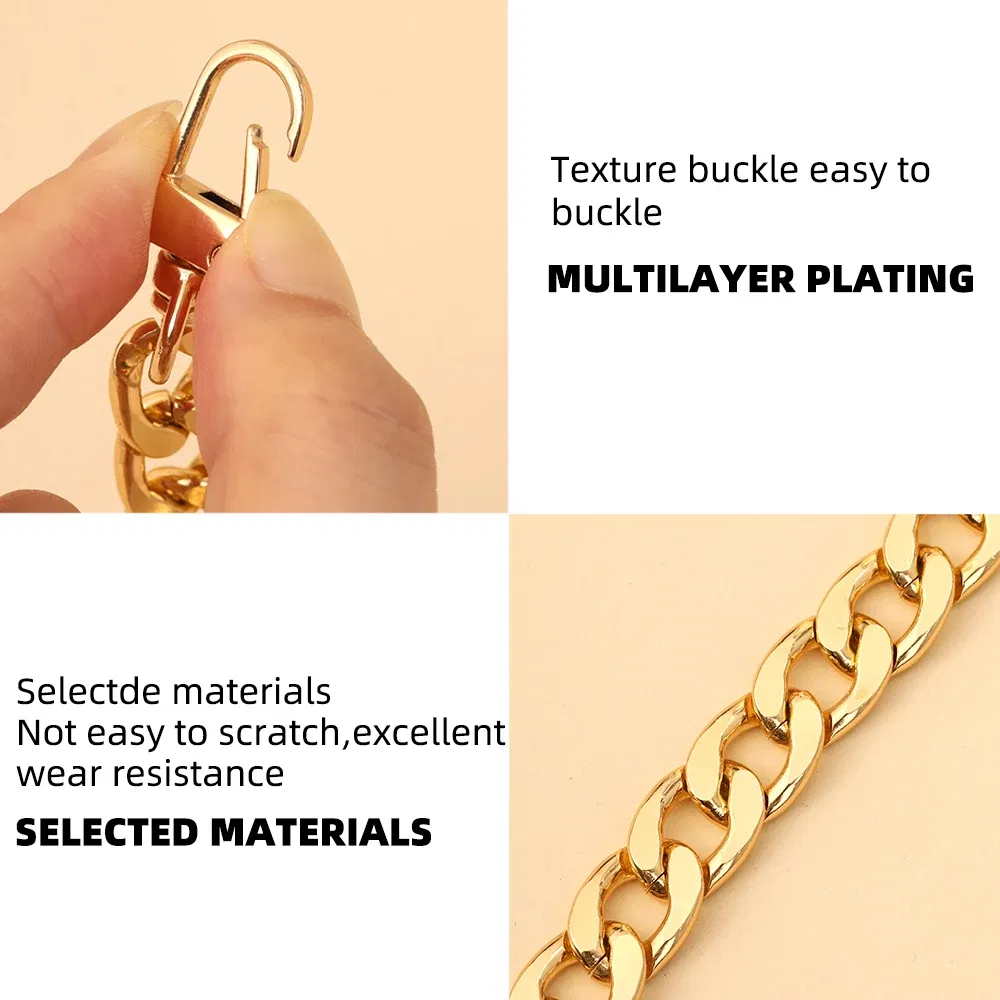 Color: Chocolate - 20cm Bag Chain Accessory Gold Shoulder Bag Extension Chain Metal Bag Chain Strap Crossbody Bag Parts Belt Chain Bags Gold Black