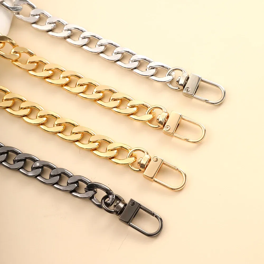 Color: Chocolate - 20cm Bag Chain Accessory Gold Shoulder Bag Extension Chain Metal Bag Chain Strap Crossbody Bag Parts Belt Chain Bags Gold Black
