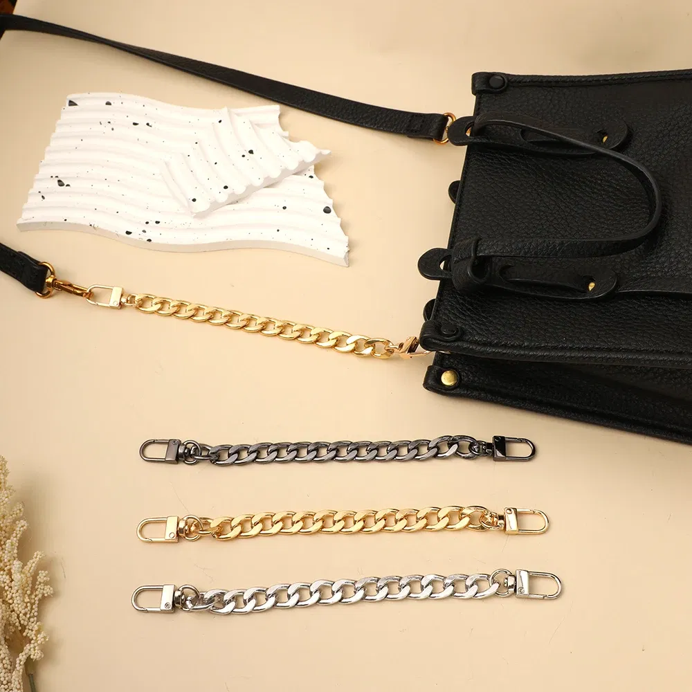 Color: Chocolate - 20cm Bag Chain Accessory Gold Shoulder Bag Extension Chain Metal Bag Chain Strap Crossbody Bag Parts Belt Chain Bags Gold Black