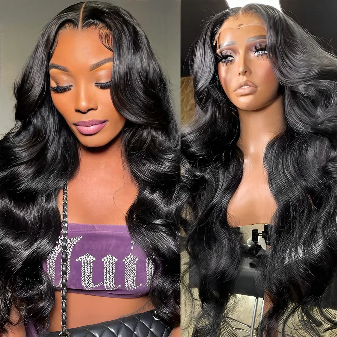 Color: #1B, Ships From: CHINA, Stretched Length: 24inches, Density: 150% - 13x4 13x6 Transparent Body Wave Wig Pre Plucked Glueless 4x4 HD Lace Closure Wigs For Women Brazilian Lace Front Human Hair Wig