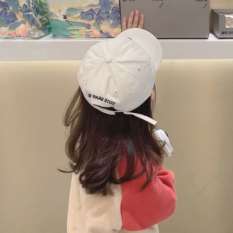 Color: Blue - NEW Children's Kid Baseball Cap Girls Boy Hats Adjustable 50-54cmSunscreen Baby Hat Hip Hop Letter Embroidered Casual Kids Caps