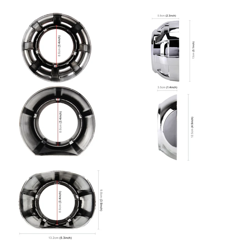Color: WHITE - SANVI 2.5INCHES 3INCHES BI XENON/LED Projector lens mask  shrouds Car light accessories