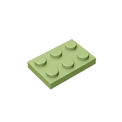 Color: tan - Gobricks GDS-510 Plate 2 x 3 compatible  with lego 3021 pieces of children's DIY building block Particles Plate DIY