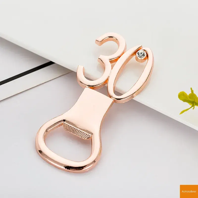 1pc 30th Anniversary Party Gifts Beer Bottle Opener Tools Gadgets Golden Funny Bottle Openers Alloy Kitchen Tools Accessories
