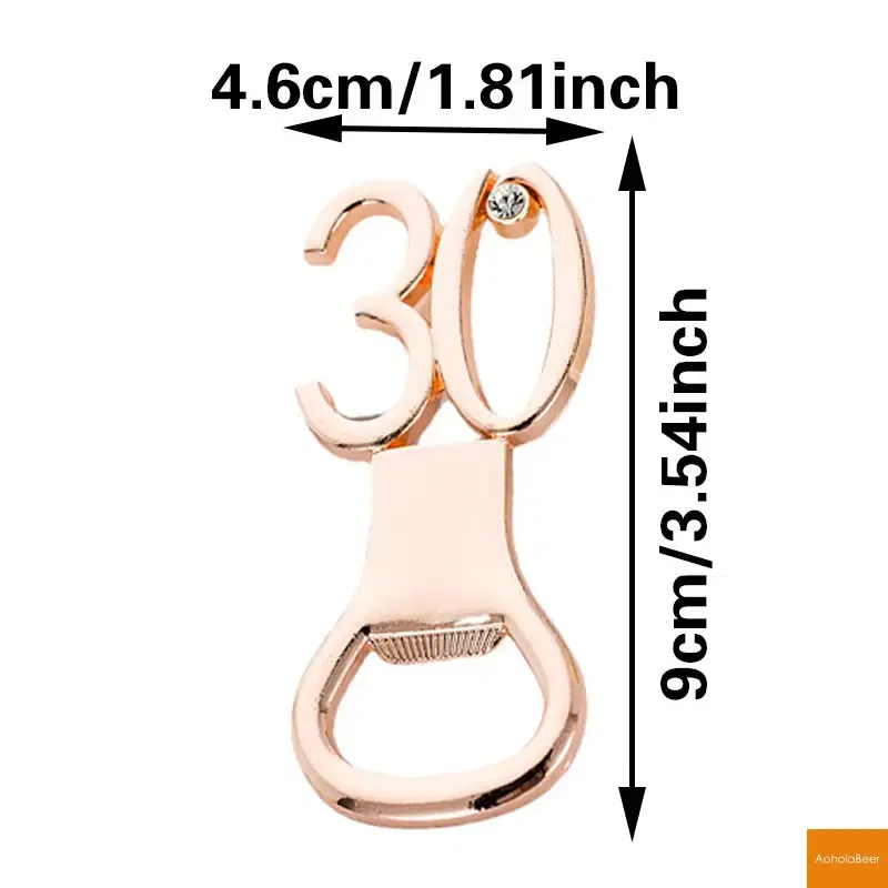 1pc 30th Anniversary Party Gifts Beer Bottle Opener Tools Gadgets Golden Funny Bottle Openers Alloy Kitchen Tools Accessories