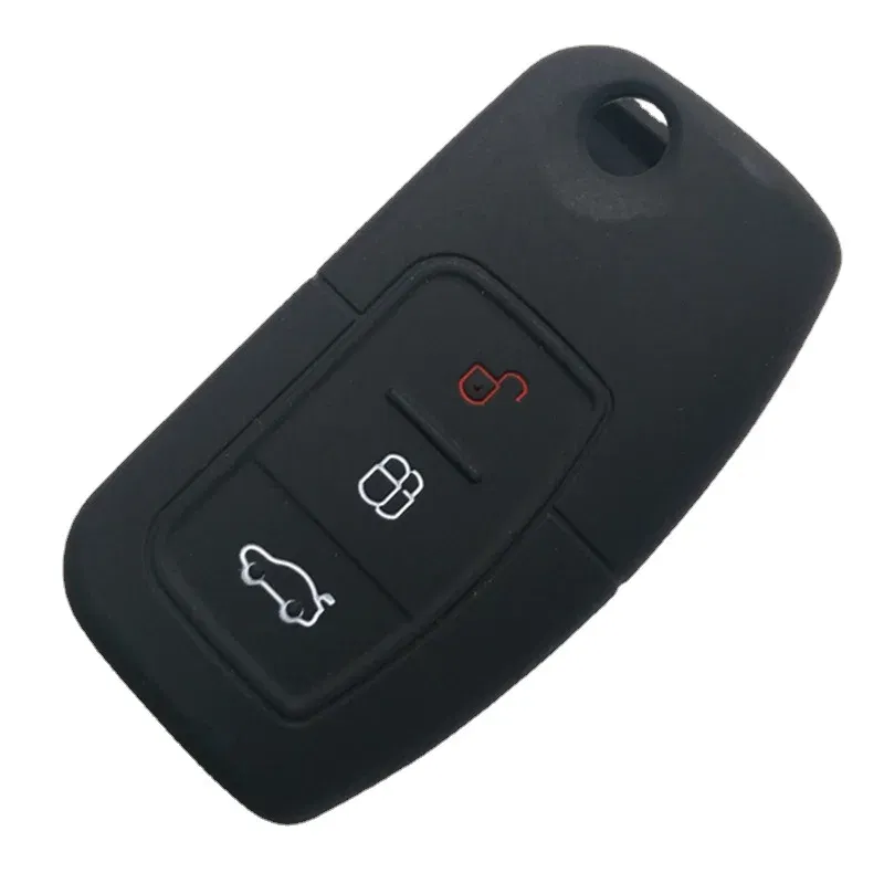 Silicone Key Cover For Ford Classic Fox new Fiesta Fold Remote Key Fob Car-styling Key Case Shell Protect
