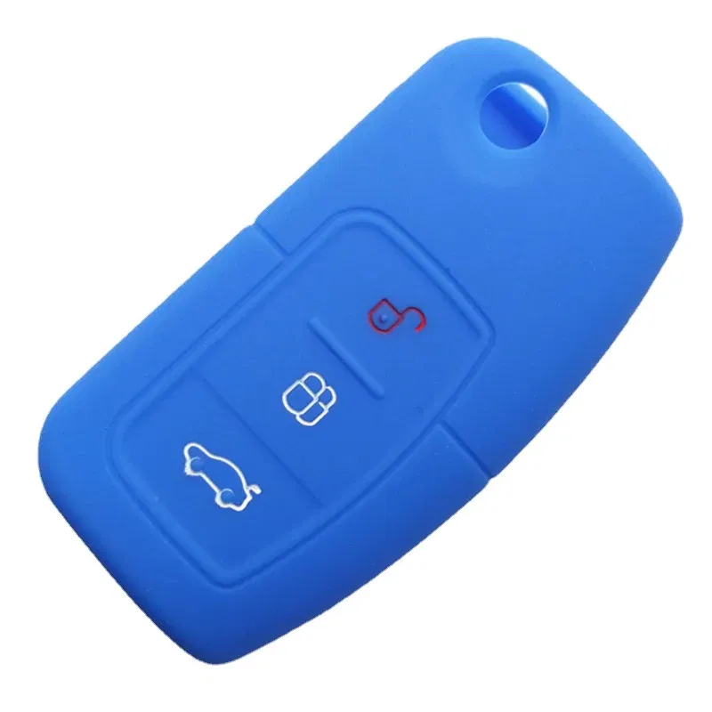 Silicone Key Cover For Ford Classic Fox new Fiesta Fold Remote Key Fob Car-styling Key Case Shell Protect