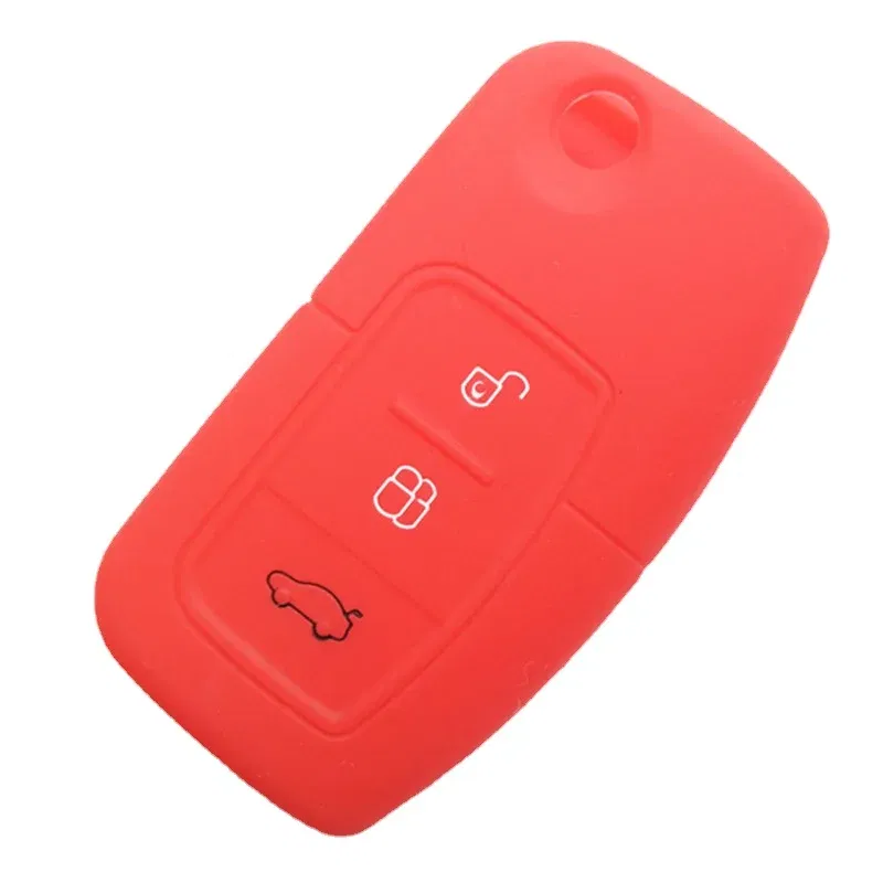 Silicone Key Cover For Ford Classic Fox new Fiesta Fold Remote Key Fob Car-styling Key Case Shell Protect