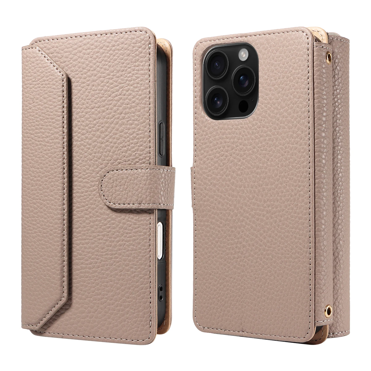 Color: Khaki, Bundle: Case & Strap, Material: Artificial Leather, Compatibility by Model: Galaxy S25 - Crossbody Leather Phone Case for Samsung Galaxy S25Edge S25Ultra S24FE S24Ultra S23Ultra Multi-Card Slot Anti-Drop Wallet Case