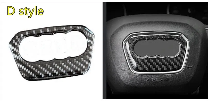 Color Name: Yellow - Car Carbon Fiber Steering Wheel Logo Sticker Frame Cover For Audi A1 A3 A4 A5 A6 A7 Q3 A6 C7 Q5 A8 Q7 B6 B7 Auto Accessories