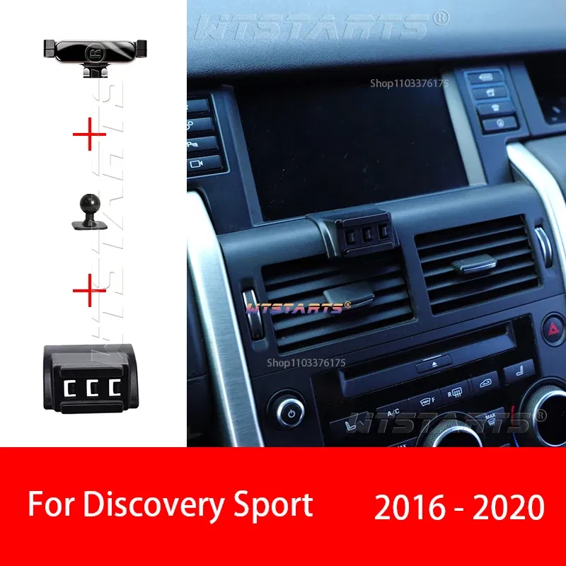 Color Name: black - For Land Rover Discovery Sport 2016-2023 Adjustable Car Phone Holder Mobile Mount Gravity GPS Rotatable Navigation  Bracket