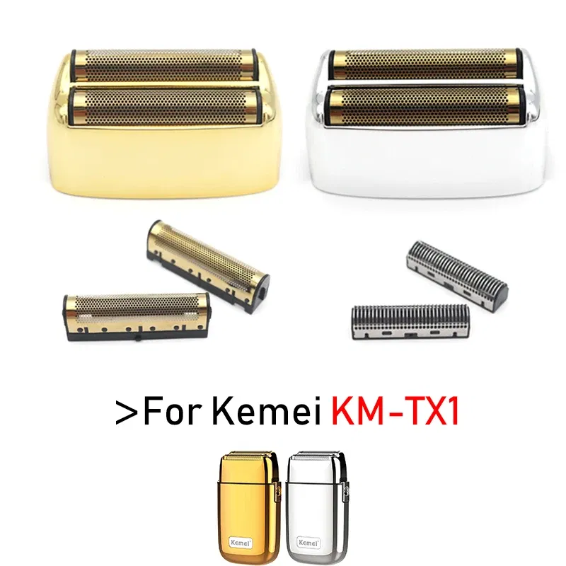 Color: PURPLE - For Kemei KM-TX1 Electric Shaver Original High Quality Replacement Double Foiled Blade Net Cover Repair Accessories Wholesales