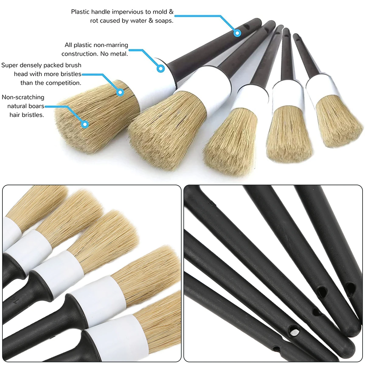 Color: Red - Car Detailing Brush Set Car Cleaning Brushes Sponges Towels for Car Air Vents Rim Cleaning Dirt Dust Clean Tool Wash Accessories
