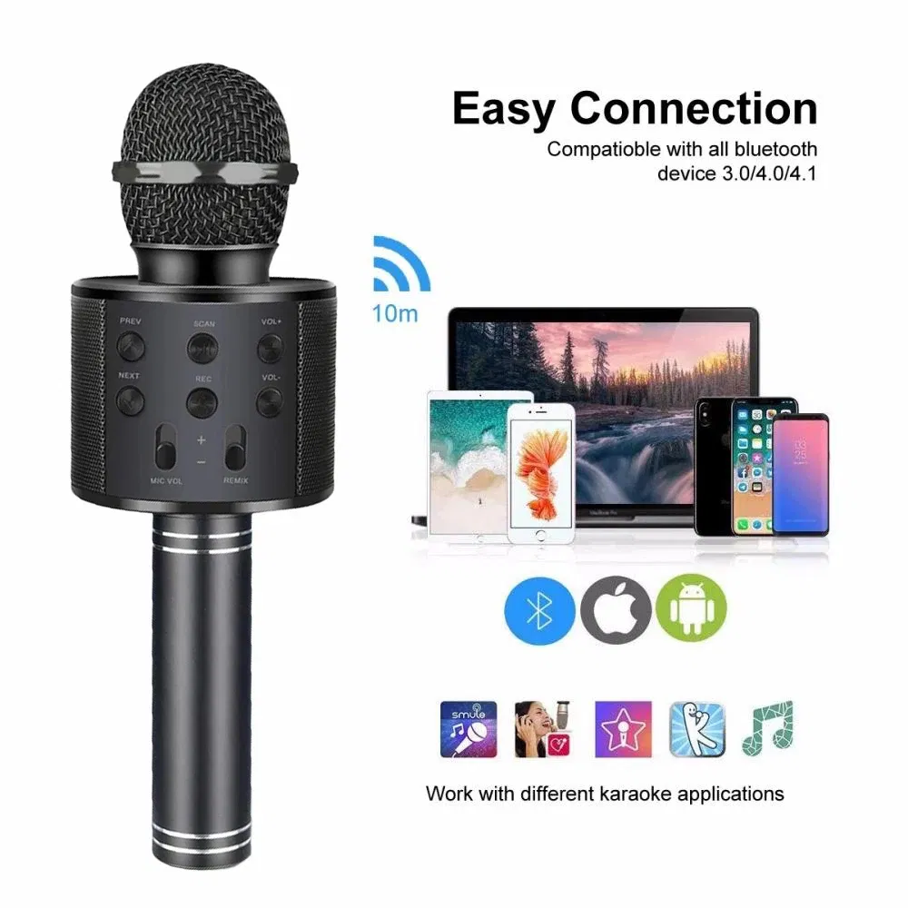 Color: SKY BLUE, Ships From: CHINA - Cute Kids Microphone Wireless Bluetooth Karaoke Microphone for Adults, Toys for Boys Girls Gift for Birthday Party