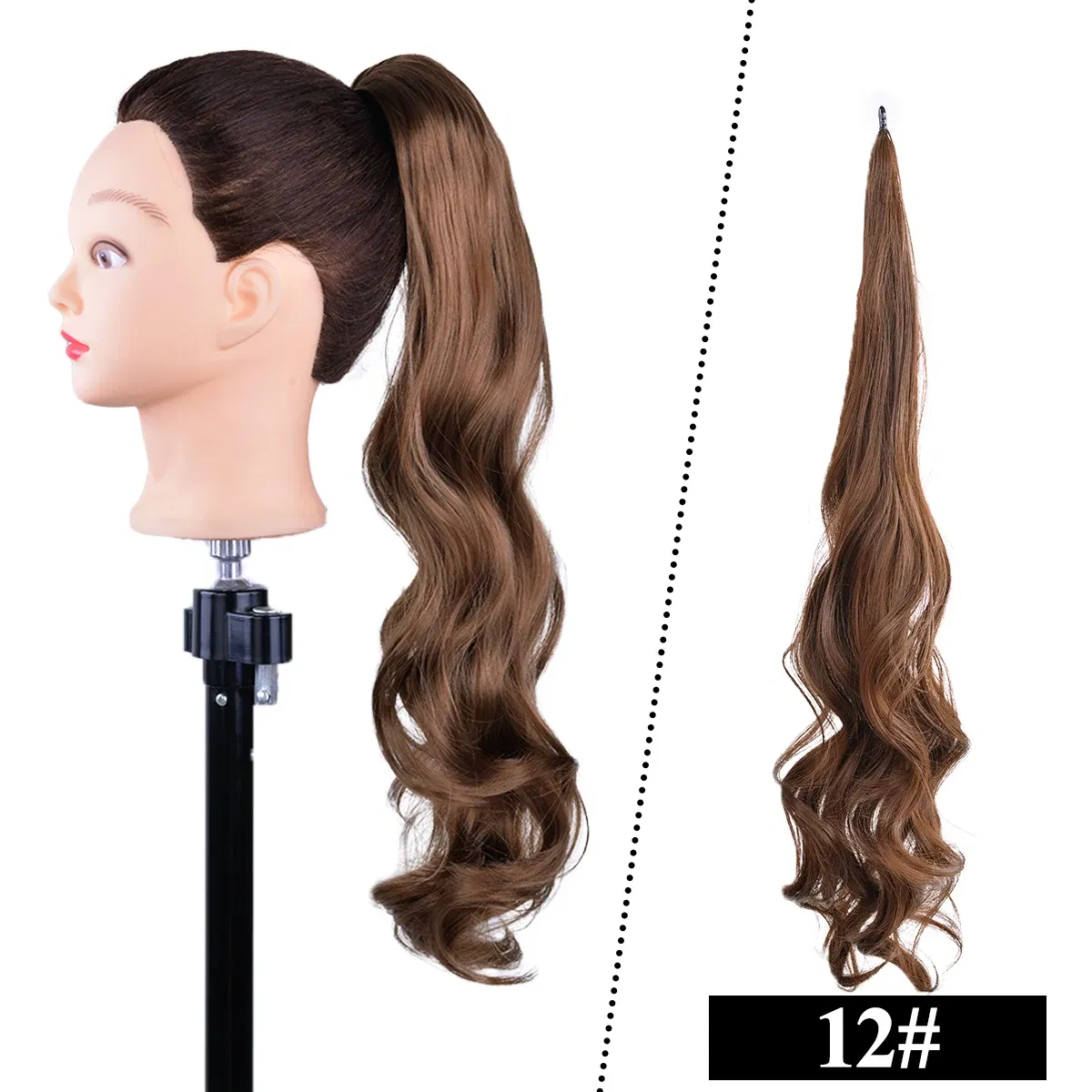 Color: P27/613 - LINWAN Synthetic Long Straight Wrap Around Clip In Ponytail Hair Extension Heat Reistan Pony Tail Fake Hair