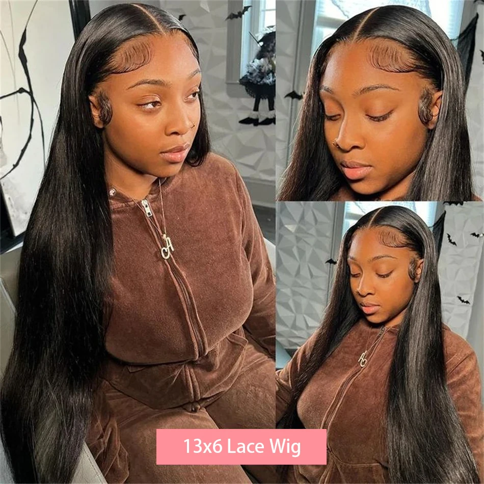 Color: T1B/613, Stretched Length: 32inches, Density: 180% - 30 32 Inch 13x4 13x6 Lace Front Human Hair Wigs Straight Transparent Lace Human Hair Wigs Pre Plucked For Black Women Bling Hair