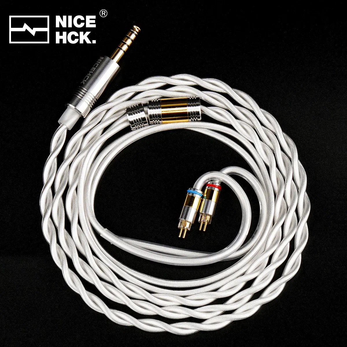 Color: Wheat - NiceHCK SnowCat HiFi Cable 6N OCC+6N Silver Plated OCC Earphone Wire 3.5/2.5/4.4 MMCX/2Pin/QDC for Kima Galileo Aria FH11 HOLA