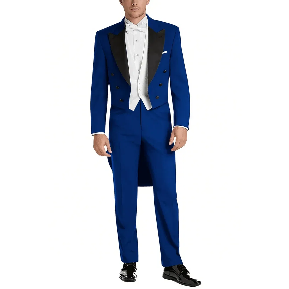 Color: MULTI, Size: XXL - Italy Style Aristocratic Men Suit Three Pieces(Jacket+Pants+Vest) Hot-selling High-quality Double Breasted Male Clothing