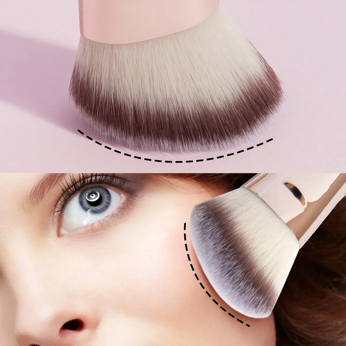 Handle Color: Red - MAANGE 4pcs Basic Makeup Brushes Set With Box Dual-ended Foundations Powder Blush Details for Eyeshadow Brushes Beginner Travel