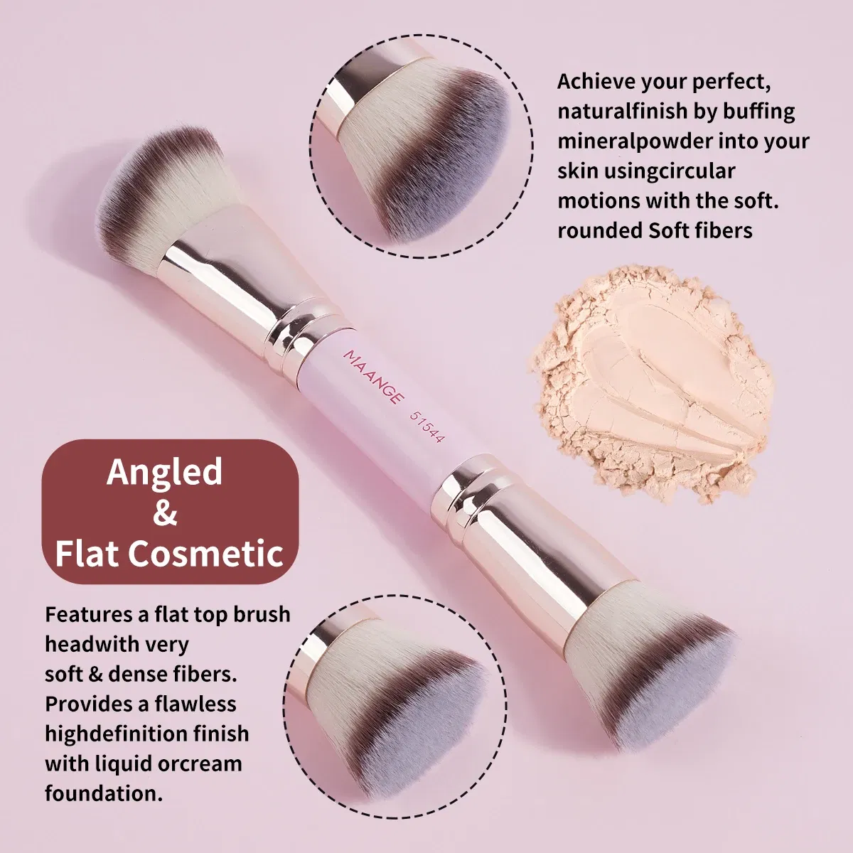 Handle Color: Red - MAANGE 4pcs Basic Makeup Brushes Set With Box Dual-ended Foundations Powder Blush Details for Eyeshadow Brushes Beginner Travel