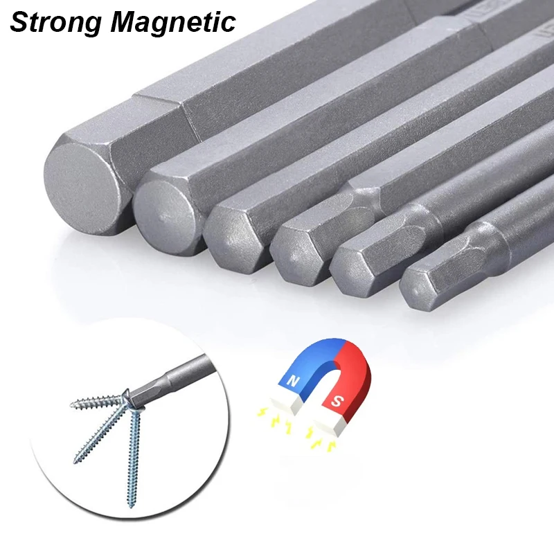 Color: SKY BLUE - Hex Allen Wrench Bit Set Metric Imperial SAE Screwdriver Electric Power Drill Adapter Driver Key Socket Security Magnetic Tip