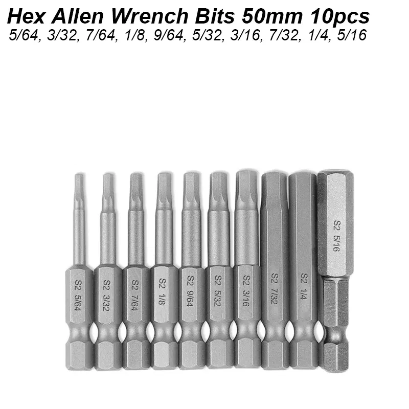Color: SKY BLUE - Hex Allen Wrench Bit Set Metric Imperial SAE Screwdriver Electric Power Drill Adapter Driver Key Socket Security Magnetic Tip