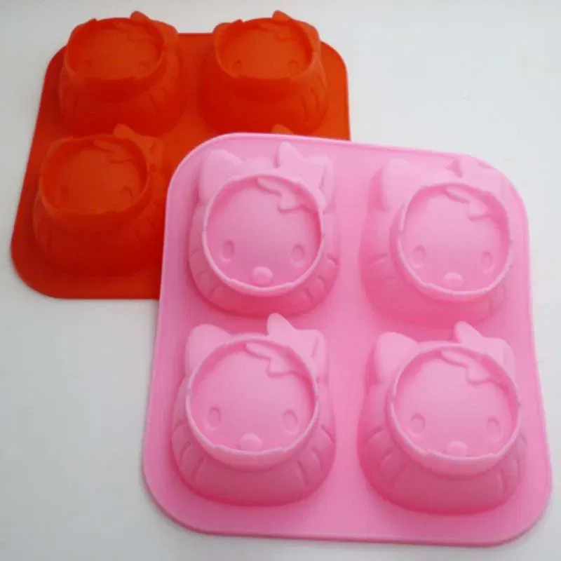 Color: Chocolate - 1 PCS Cute Cartoon Cat Shape Silicone Cake Mold DIY Chocolate Jelly Pudding Soap Mould
