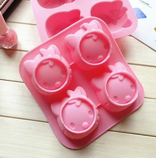 Color: Chocolate - 1 PCS Cute Cartoon Cat Shape Silicone Cake Mold DIY Chocolate Jelly Pudding Soap Mould