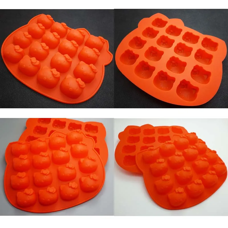 Color: Chocolate - 1 PCS Cute Cartoon Cat Shape Silicone Cake Mold DIY Chocolate Jelly Pudding Soap Mould