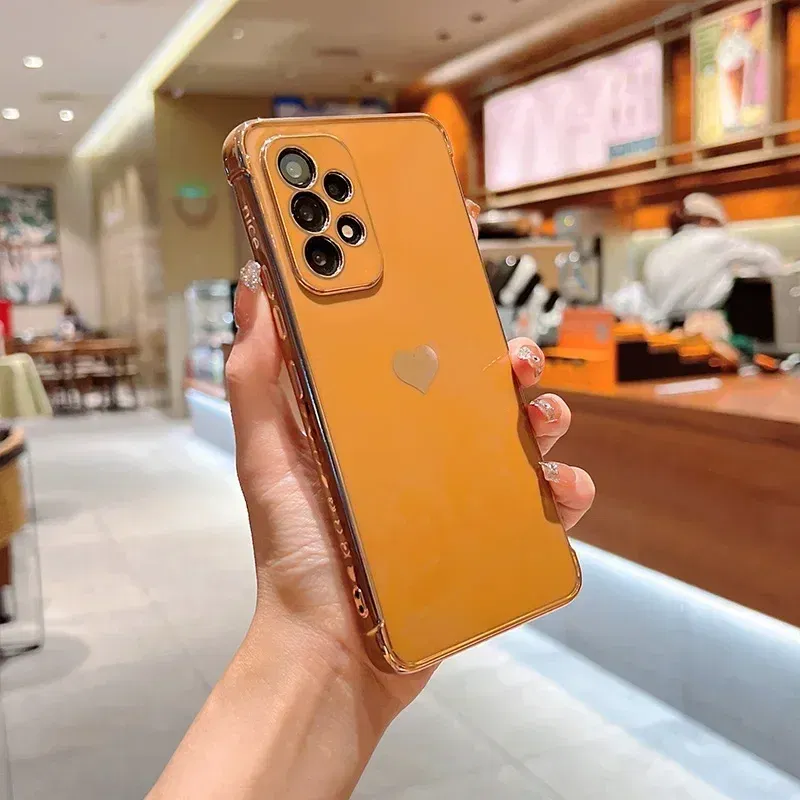 Color: Ivory, Compatible-Phone Models: For iPhone 12 Pro Max, Ships From: CHINA - Electroplating Side Love Heart Phone Case For Samsung Galaxy S25 Ultra S24 S23 S22 A16 A55 Protect Lens Shockproof Back Cover
