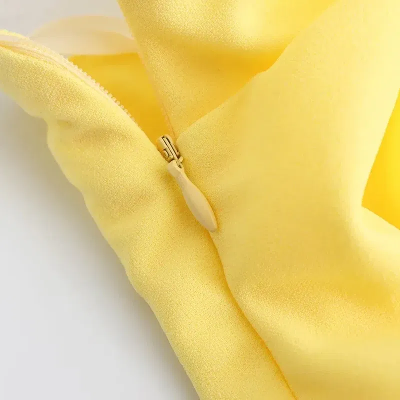 Color: Beige, Size: S - Asymmetrical Strapless Top Lemon Yellow Women Sleeveless Lady Female Clothes Slim Fit Suspenders Tube Top Off Shoulder