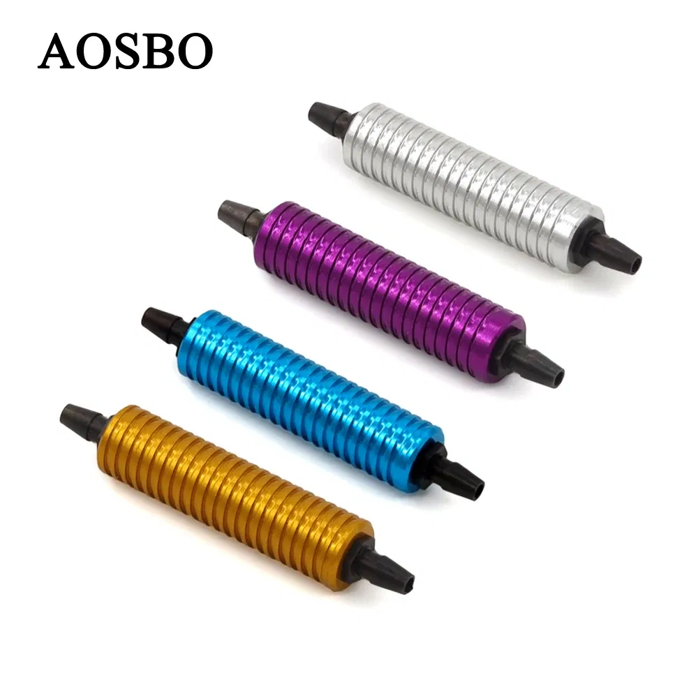 Color: Silver - HSP 80119 Fuel Tank Air Cooler Back Pressure for 1/8 1/10 Model RC Nitro Car Hpi Savage Revo Buggy Nitro Car